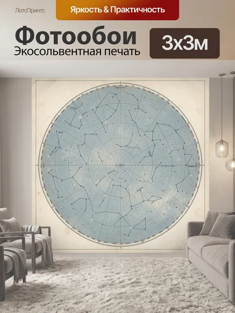 Фотообои Винтажная карта звездного неба