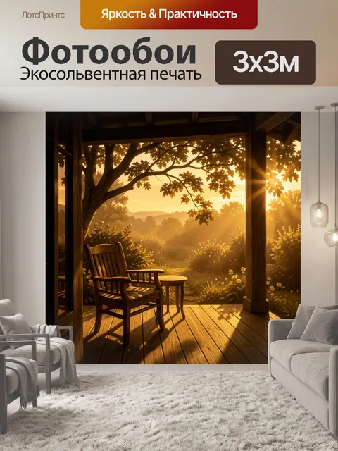 Фотообои Уютная веранда на закате