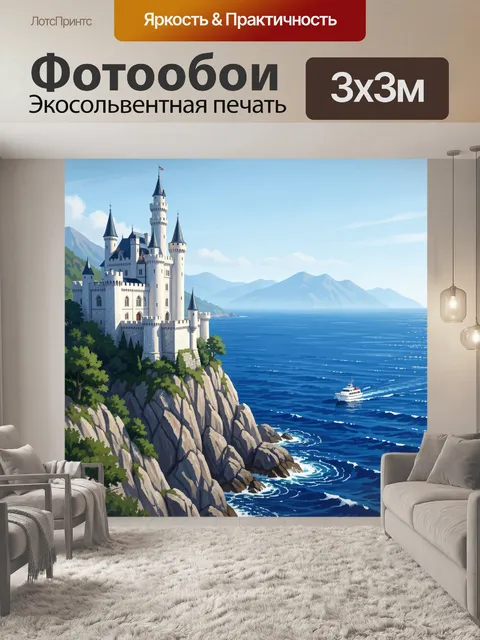Фотообои Замок на скалистом берегу