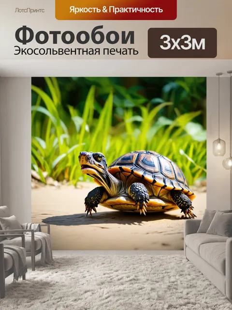 Фотообои смешная сцена с черепахой