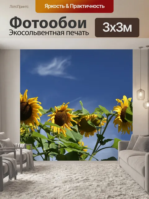 Фотообои Подсолнечное поле