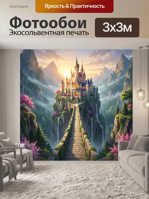 Фотообои Сказочный замок в горах