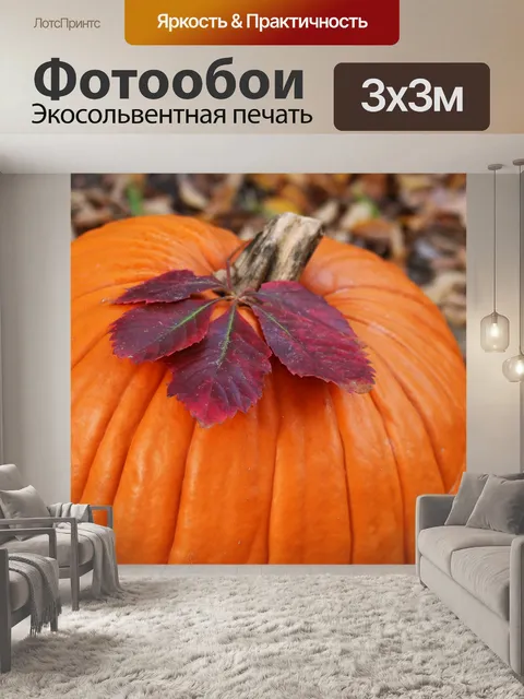 Фотообои Тыквенные и осенние листья