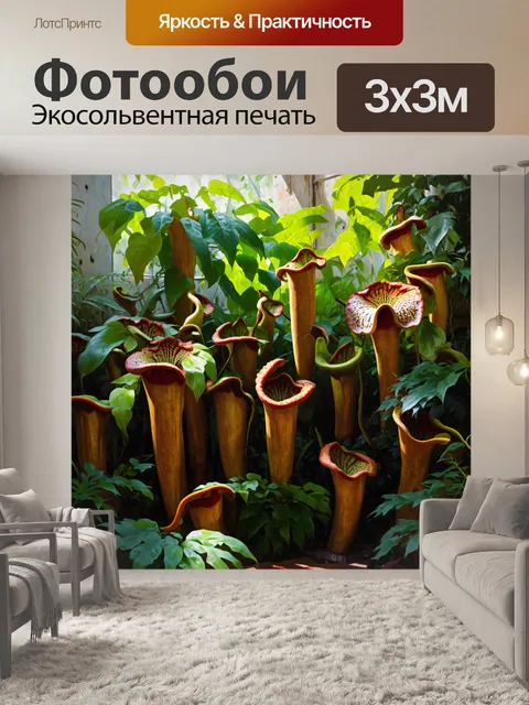 Фотообои фантастическая сцена с множеством непентесов