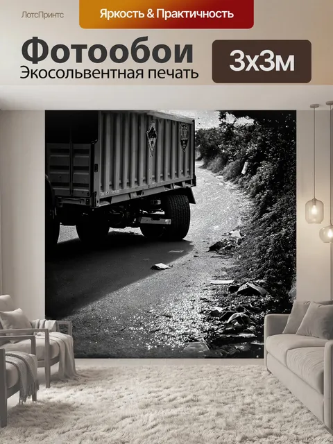 Фотообои грузовая машина с яркой эмблемой на боку