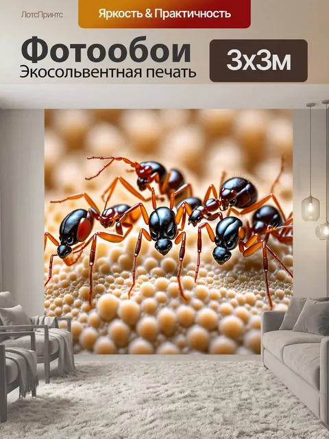 Фотообои микроскопическая съемка муравьев в их естественной среде обитания