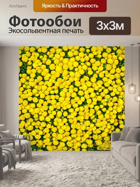 Фотообои настенные украшения из желтых сухих цветов