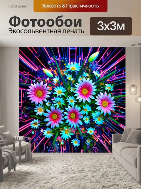 Фотообои цветы в стиле футуризм