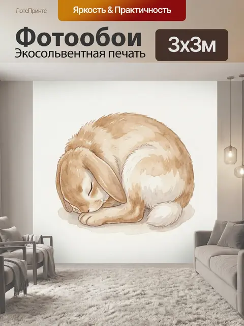 Фотообои Спящий пушистый щенок