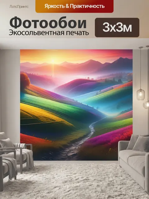 Фотообои картинка пейзаж с описанием разноцветный