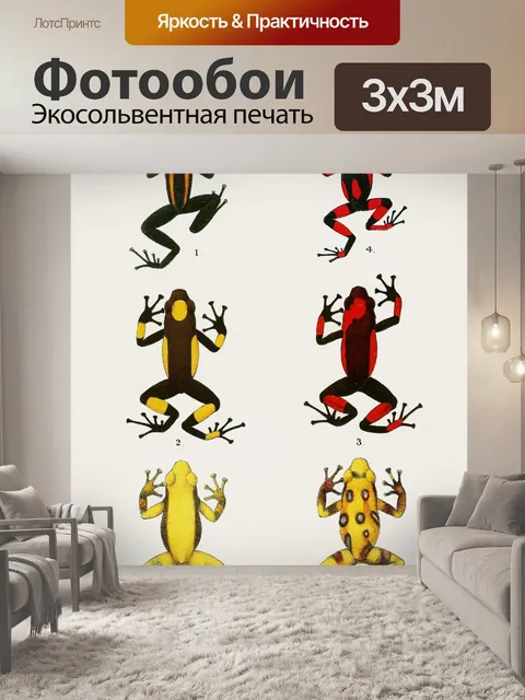 Фотообои Дендробаты лягушки старинные доски