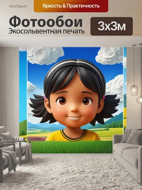 Фотообои пейзаж с детьми поэтапно крутой