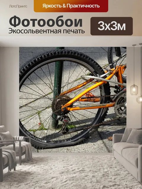 Фотообои Велосипедное колесо с плоской шиной