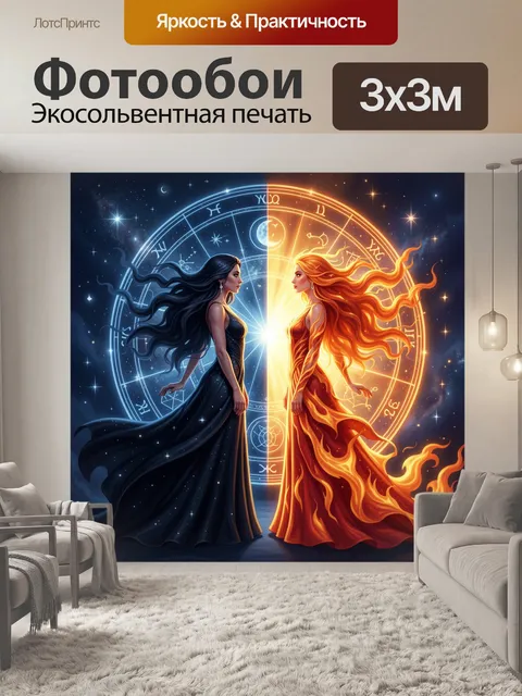 Фотообои Свет и тьма зодиака