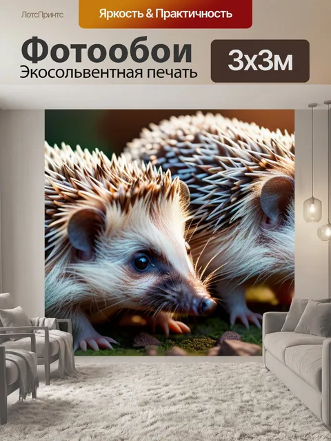 Фотообои с ежиками легкий