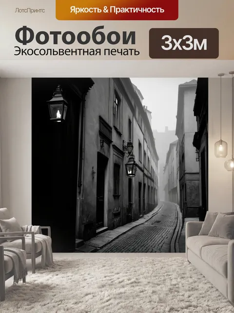 Фотообои парижская улица с утренним туманом