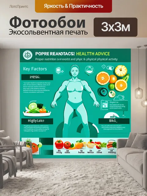 Фотообои изображение совета по здоровью с акцентом на важные факторы