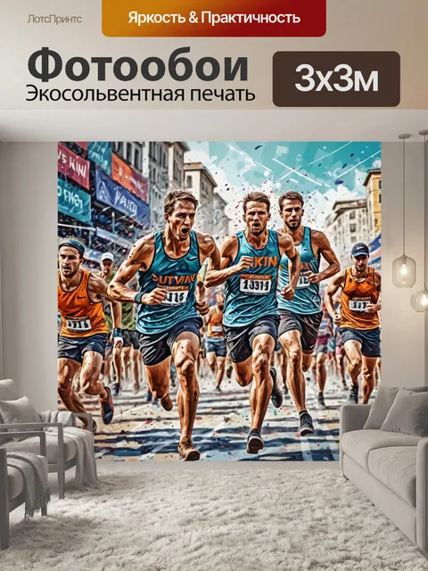 Фотообои город в стиле рисунка красками
