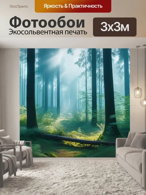 Фотообои спокойное утро в лесу