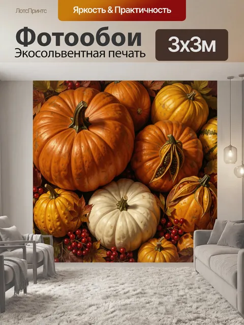 Фотообои Осенний натюрморт с тыквами