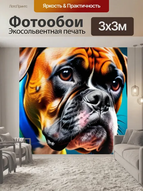 Фотообои с боксером разноцветный