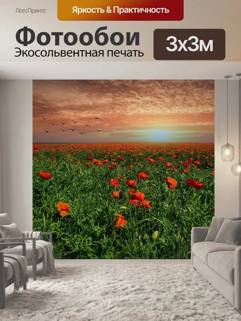Фотообои Маковое поле