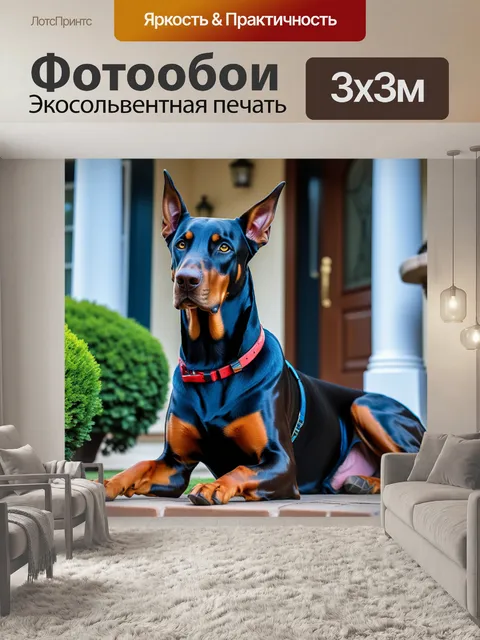 Фотообои доберман, охраняющий дом