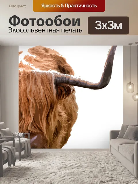 Фотообои Картина коровы Хайленд
