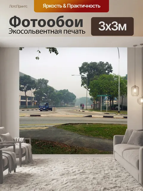 Фотообои Сингапур туманном небе