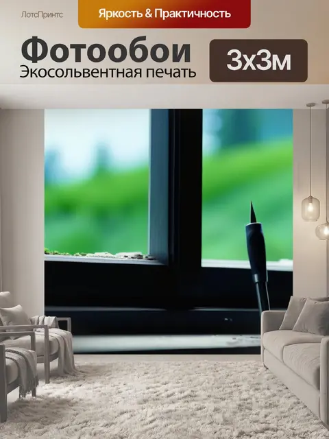 Фотообои инструменты для стрижки на фоне окна с природой