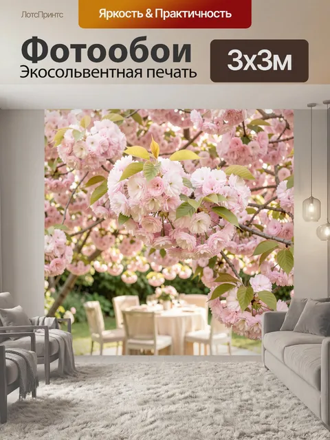 Фотообои Цветущая сакура в саду