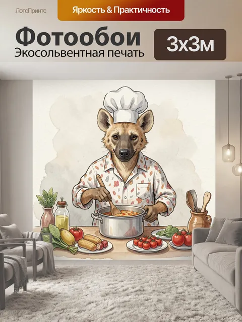 Фотообои Гиена шеф-повар на кухне