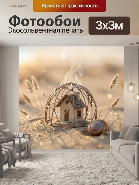Фотообои Миниатюрный дом под куполом