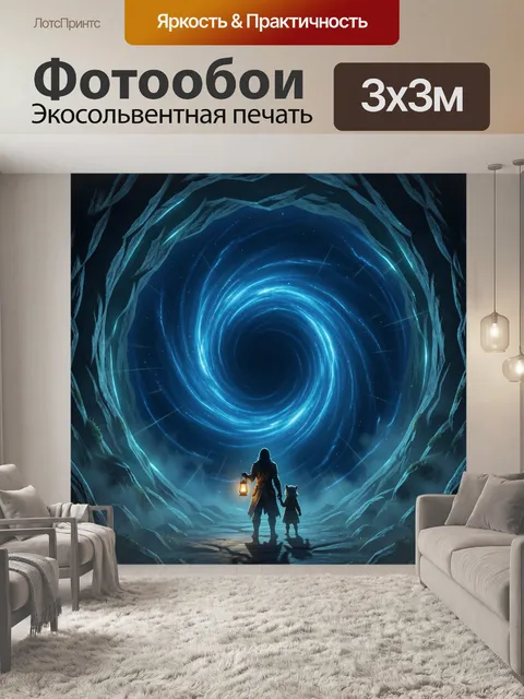Фотообои Путники у светящегося портала