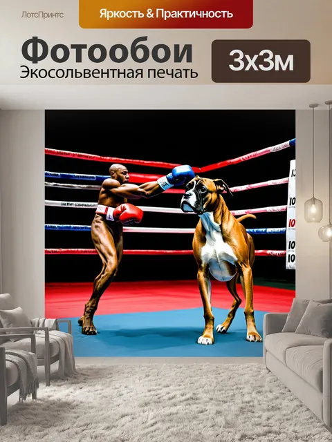 Фотообои в полумраке спортивного зала видно