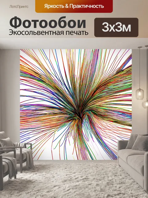 Фотообои абстракция в стиле однострочный рисунок, вдохновение от природы