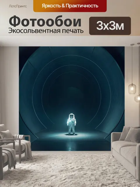Фотообои Астронавт в футуристическом тоннеле
