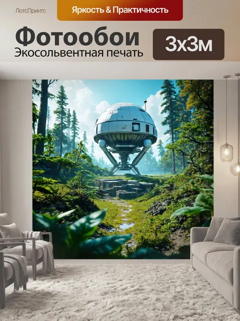 Фотообои природа в стиле научная фантастика с заброшенными космическими станциями