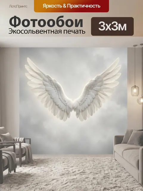 Фотообои Белые крылья в облаках