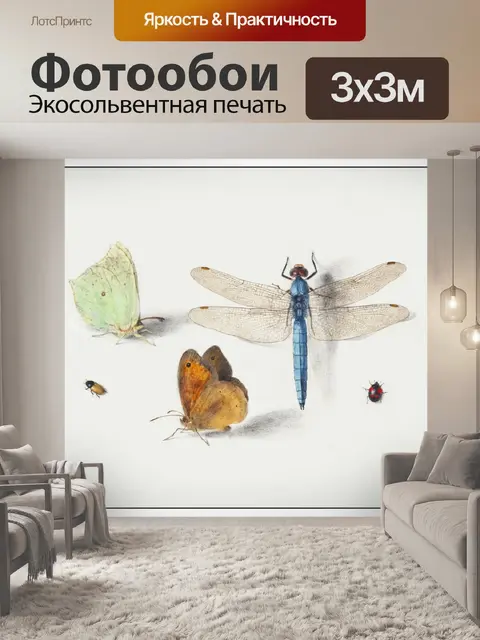 Фотообои Стрекоза насекомое старинное искусство
