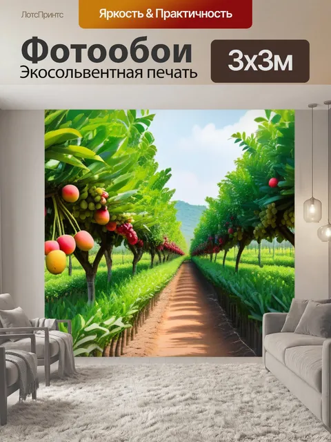 Фотообои эко-туризм с фруктовыми плантациями
