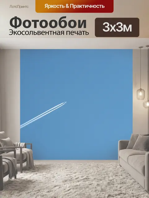 Фотообои Самолет в голубое небо