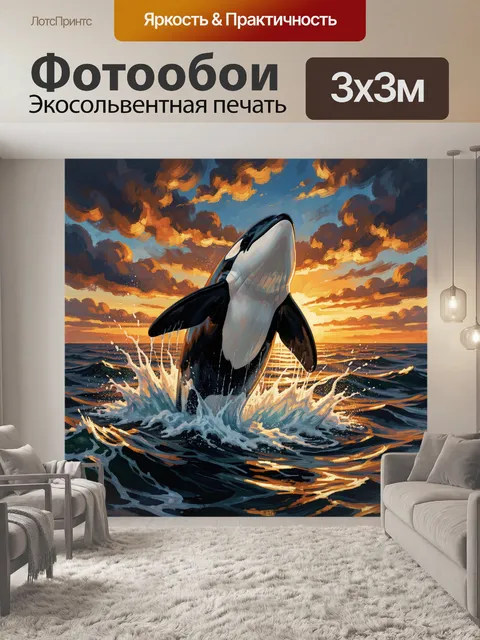Фотообои Кит выпрыгивает из океана