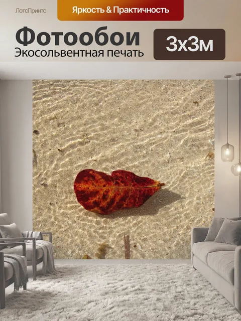 Фотообои оранжевые листья в воде