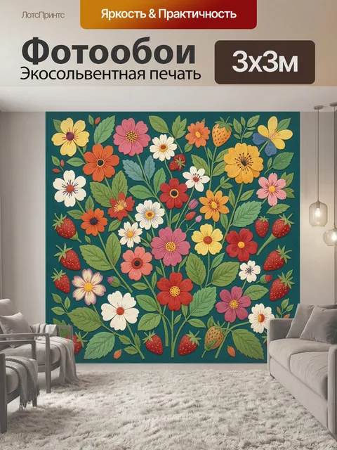 Фотообои Ботанический букет и ягоды