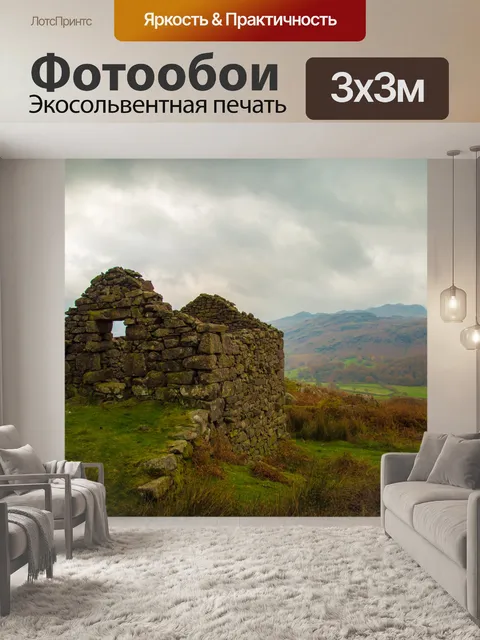 Фотообои Разрушенный навес в поле
