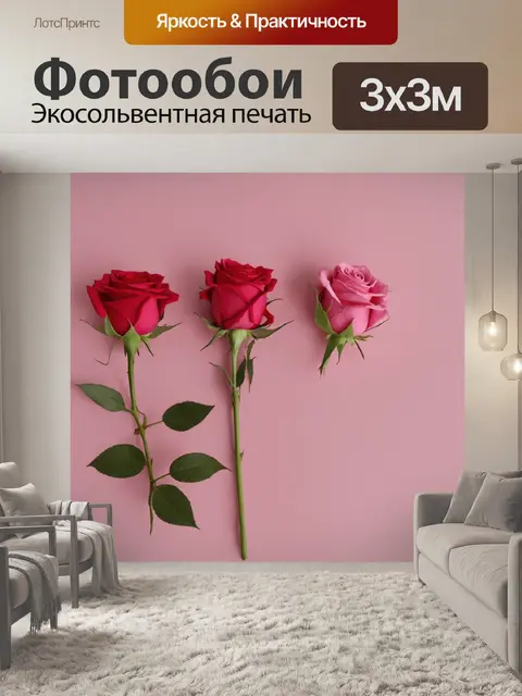 Фотообои розы в стиле минимализм