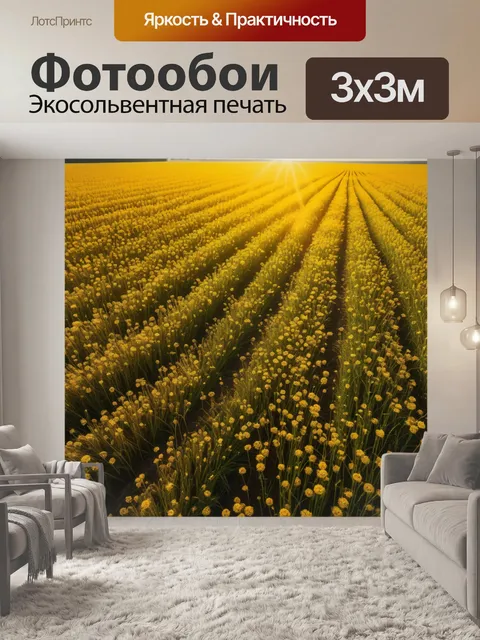 Фотообои золотистые поля под светом солнца