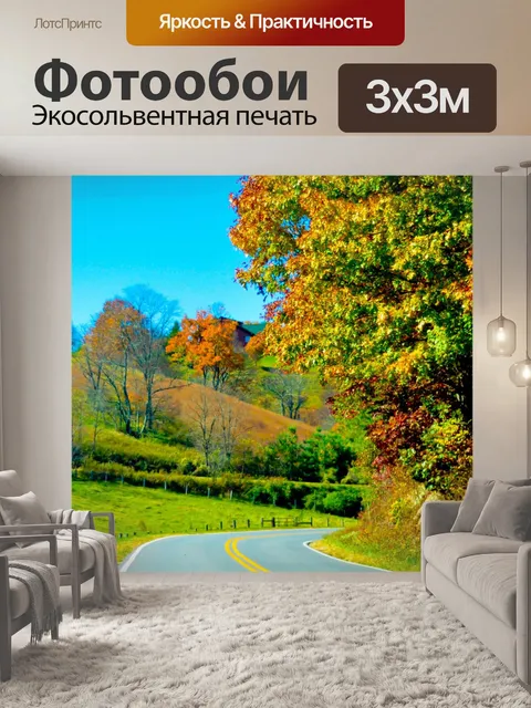 Фотообои Дорога осеннего сезона