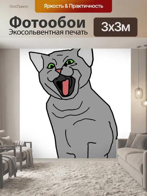 Фотообои удивленный кот